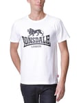 Lonsdale Men's Logo T-Shirt, White, Small (Manufacturer size: Small)