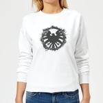 Marvel Avengers Agent Of SHIELD Logo Brushed Women's Sweatshirt - White - M