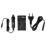 vhbw Chargeur compatible avec Olympus mju 1000, 600, 500 Digital, 410, 400 caméra caméscope action-cam + câble de voiture + témoin de charge 4,2 V