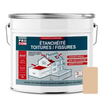 Peinture, résine d'étanchéité toiture, réparation tuiles, fissures, anti-fuites, décore, protège, plusieurs coloris PROCOM 10 litres Paille