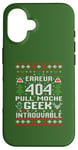 Coque pour iPhone 16 Geek Erreur 404 Type Pull Moche Noel Homme Femme Développeur