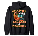 Passport Laptop World of Possibilities Digital Nomad Zip Hoodie