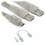 Ex-Pro USB Cable - Dual Power, 2 x Type A to mini B, USB 2.0, 1m. Provides additional USB power to high draw devices using MiniB (Eg External Hard Drives etc..)