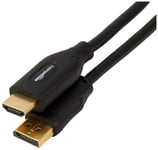 Amazon Basics Câble DisplayPort (Source) vers HDMI (écran), unidirectionnel, 4k à 30 Hz, 1920x1200, 1080p, connecteurs plaqués Or, 1.83 m, Noir