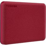 Extern hårddisk - TOSHIBA - Canvio Advance - 2 TB - Röd