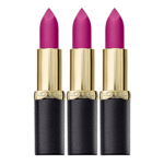 3 x L'Oreal Paris Color Riche Matte Lipstick - 472 Purple Studs