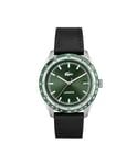 Lacoste Analogue Quartz Watch for Men Everett Collection with Black Leather Strap - 2011292