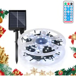 50M 500 led Solaire Guirlande lumineuse Noël IP44 8 modes décoration de fête Extérieur Intérieur Jardin pour Noël anniversaire mariage blanc Froid