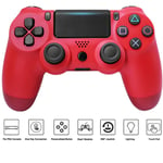 PS4 Controller Wireless, Bluetooth Controller Gamepad for PlayStation 4 Dual Shock High Performance Rechargeable Gamepad with Touch Pad Compatible with PC / PS 4 /Pro/Slim for Home Traveling , Mini LED Indicator (Red)