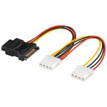 Strömkabel SATA hane till 1 + 2 x Molex 4-pol hona