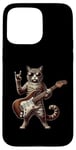 Coque pour iPhone 15 Pro Max Retro Cat Rock Music Men Kids Women Funny Kitten Cat Rock