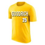 W&F T-Shirts à Manches Courtes pour Hommes Gail Goodrich # 25 T-Shirts Sport en Coton à col Rond Gilet sous-vêtements garçon (Color : Jaune, Size : Large)