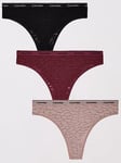 Calvin Klein 3 Pack Brazilian Brief - Multi, Multi, Size L, Women