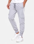 Threadbare Mens 'Stefan' Cargo Style Joggers - Grey Cotton - Size 2XL