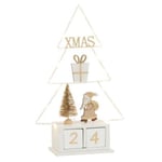 Calendrier de Noël à LED "Sapin" 31cm Blanc & Or