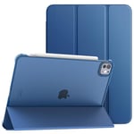 TiMOVO Coque pour iPad Pro 11 Pouces M4 2024, Coque Fine avec Support pour iPad Pro 11" 5e Gén, Étui Intelligent avec Dos Translucide Prend en Charge Pencil Pro & Pencil (USB-C), Marine Bleu