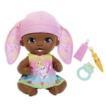 My Garden Baby poupée bébé Lapin Premières dents, 30 cm, poupon avec 3 accessoires et tenue 2 en 1, bonnet rose, jouet pour enfant dès 2 ans, HGC11