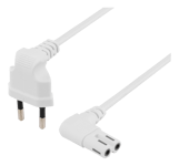 DELTACO Europlug (power CEE 7/16) (male) - Power IEC 60320 C7 White 2m