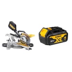 DEWALT DCS365N-XJ XR 184 mm Mitre Saw with XPS-Bare Unit, 590 W, 18 V, Yellow + DEWALT Battery