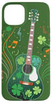 Coque pour iPhone 15 Plus Play It Green - Guitare Musique Irlandaise