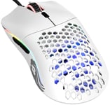 Glorious Gaming Model O Souris de Jeu Filaire - 67 g, Design Super léger en nid d’Abeille, RGB, Capteur Pixart 3360, Switches Omron, Ambidextre - Blanc Mat