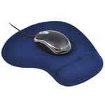 BLUE ANTI-SLIP MOUSE MAT PAD WITH FOAM WRIST SUPPORT PC & LAPTOP ~UK SELLER~