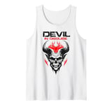 Devil in Disguise Mysterious Fire Horns Art Tank Top