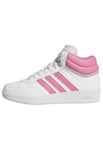 adidas Hoops 4.0 Mid Shoes Basket, FTWR White/Bliss Pink/Grey Two, 24 EU