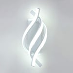 Aiskdan - Applique murale led Moderne Design incurvé Pour chambre et salon (Blanc 16W Lumière blanche froide 6000K)