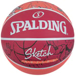 ballons de basket Unisexe, Spalding Sketch Drible Ball, Rouge