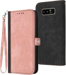 Coque Cuir Pour Samsung Galaxy Note 8,Etui En Cuir Pour Téléphone Portable Coque Pour Samsung Galaxy Note 8 Sm-N950f Sm-N950u Sm-N9500 Coque Housse Etui Pink