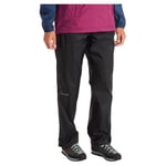 Marmot Femme Precip Eco Full Zip Pant Long, Pantalon Imperméable, Surpantalon Respirant, Pantalon de Randonnée Léger, Pantalon de Trekking Coupe-Vent, Black, XS