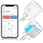 Prise Connectee Minuteur Programmable Wifi,Programmateur Prise Electrique,Compatible Avec Alexa,Google Home Et Smartthings,Commande Vocale,Contrôle A Distance Par Smart Life,Lot De 2