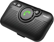 Kit Main Libre Voiture Bluetooth 5.0,Haut-Parleur 3W Intégré,Prise en Charge de Siri,Activation Automatique,Voice Navigation,Musique,Connexion Simultanée de 2 Téléphones,avec Clip de Visière