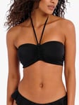 Freya Jewel Cove Plain Underwired Bandeau Bikini Top, Black