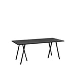 HAY - Loop Stand Table with Support Black 180 x 87,5 cm - Matbord - Leif Jørgensen - Svart