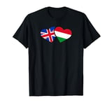 UK Hungary Flag T Shirt Heart British Hungarian Love Cute T-Shirt