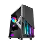 MARSGAMING MC-X2 Noir, Boîtier PC Gaming ATX, Front Acier FRGB, 2 Ventilateurs FRGB 12 cm, Fenêtre Latérale Complète