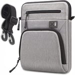 SIMTOP Sacoche pour tablette 11 pouces, sac bandoulière tablette étanche ipad air pro 11, bandoulière sac multifonctionnel iPad Air 2022/ Air 4 2020, léger, gris clair