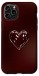 Coque pour iPhone 11 Pro Cœur rouge bordeaux mignon gothique amour coeur fille femme