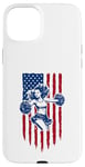 Coque pour iPhone 15 Plus Drapeau américain de pom-pom girl pour pom-pom girl drapeau américain