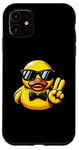 Coque pour iPhone 11 Canard en caoutchouc jaune rétro cool dans les années 70 80 Funny Duck