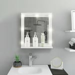 Clipop - Miroir de salle de bain lumineux avec lumières led Blanc Armoire murale de salle de bain avec 2 étagères de rangement (miroir)