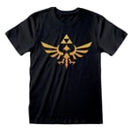 Kortærmet T-shirt The Legend of Zelda Hyrule Logo Sort Unisex XXL