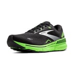 Brooks Men's Adrenaline GTS 23 Sneaker, Black Green Gecko White, 9.5 UK