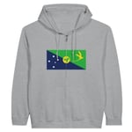 Christmas Island Flag Hoodie med dragkedja i grått Grå XXL