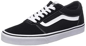 Mens Vans Size 7.5, Ward Sneaker Black & White Suede Canvas Lace Up Shoes, Low Top Men's Trainers, Lightweight Sports Shoes by Vans Active Wear Range (7.5 UK)