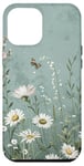 iPhone 14 Pro Max Sage Green Boho Botanical Wildflowers Plants Case