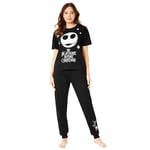 Disney Pyjama Femme Jack Skellington Ensemble de Pyjama Halloween Noël Vêtements de Nuit Femme Fille Ado Tailles S-2XL (Noir/Christmas, XL)