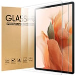 PAWHITS Lot de 2 protections d’écran pour Samsung Galaxy Tab S7 FE 2021/S7 Plus 12,4 pouces 9H Hardness Film en verre trempé, sans bulle d’air, résistant aux rayures